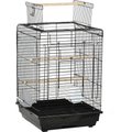 PawHut 28-in Steel with Open Play Top Bird Cage, Black