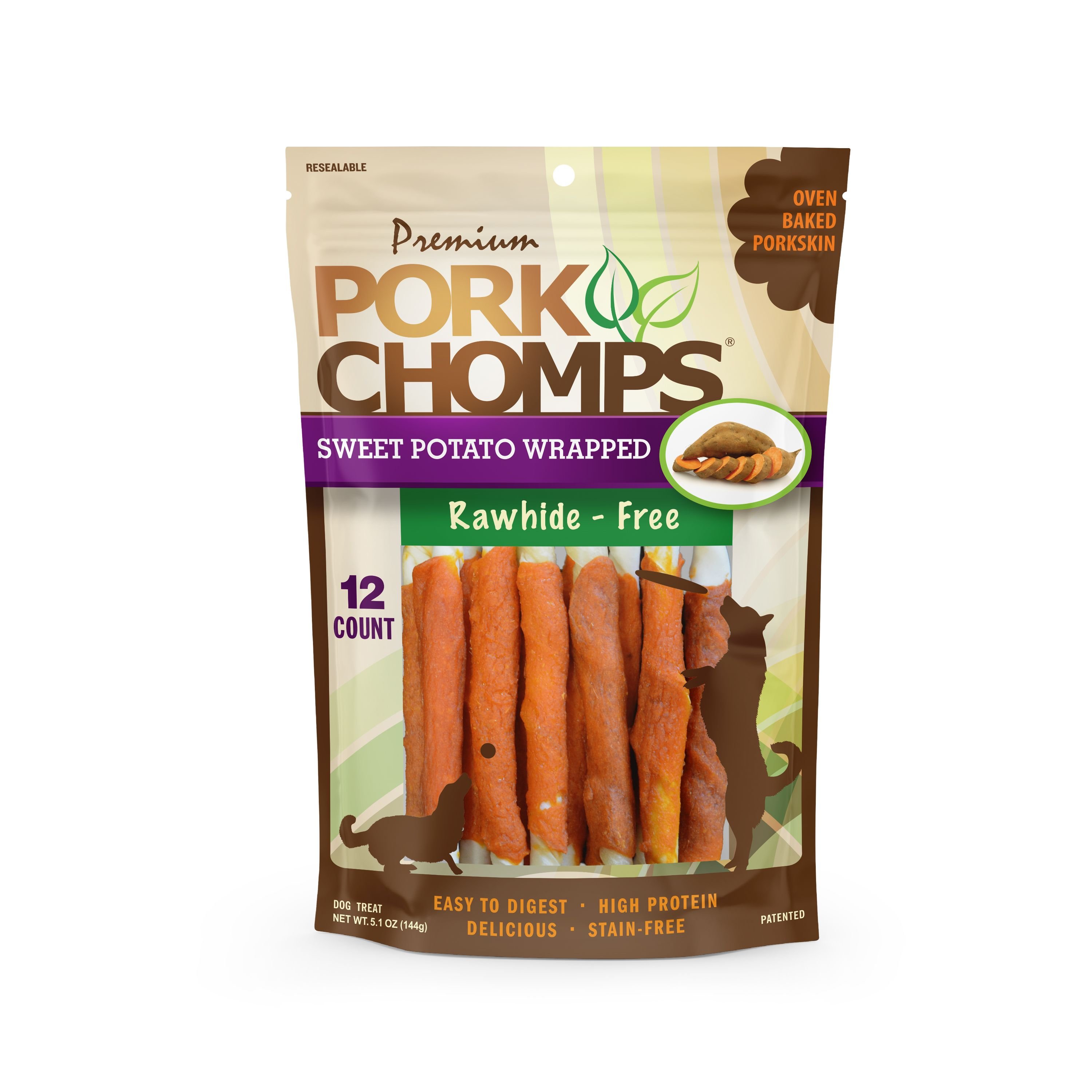PREMIUM PORK CHOMPS Sweet Potato Wrapped Twists Dog Treats Customer Questions