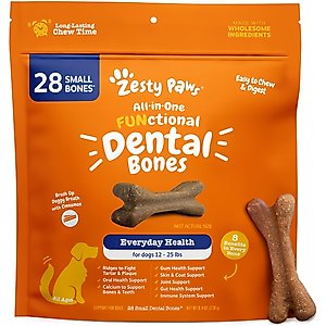 Zesty Paws All-in-One FUNctional Dental Bones Dental Chews for Small Dogs, 28 count
