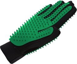 Petsonik Double Sided Dog Grooming Glove, Green