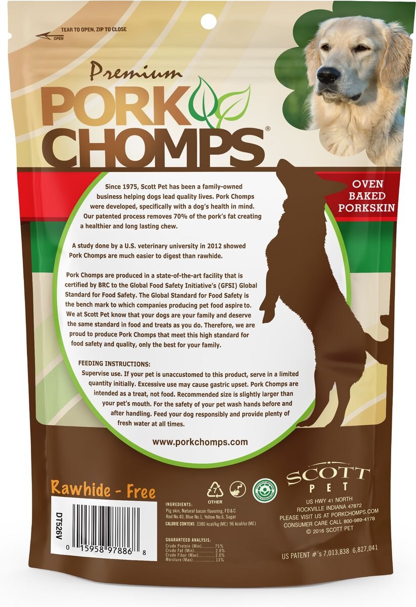 PREMIUM PORK CHOMPS Bacon Flavor Twists Dog Treats Mini 30 count