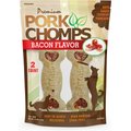 Premium Pork Chomps Bacon Flavor Crunchy Bone Dog Treats, 4-in