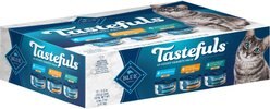 Blue Buffalo Tastefuls Chicken, Turkey & Chicken & Ocean Fish & Tuna Entrées Variety Pack Pate + Tuna, Chicken, Fish & Shrimp Entrées Variety Pack Flaked Wet Cat Food slide 2 of 9