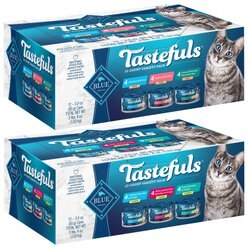 Blue Buffalo Tastefuls Salmon, Chicken, Ocean Fish & Tuna Entrées Variety Pack Pate + Tuna, Chicken, Fish & Shrimp Entrées Variety Pack Flaked Wet Cat Food