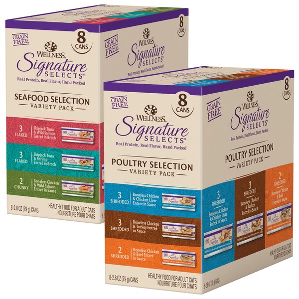 Wellness CORE Signature Selects Seafood Selection Variety Pack + Poultry Selection Variety Pack Canned Cat Food slide 1 of 9
