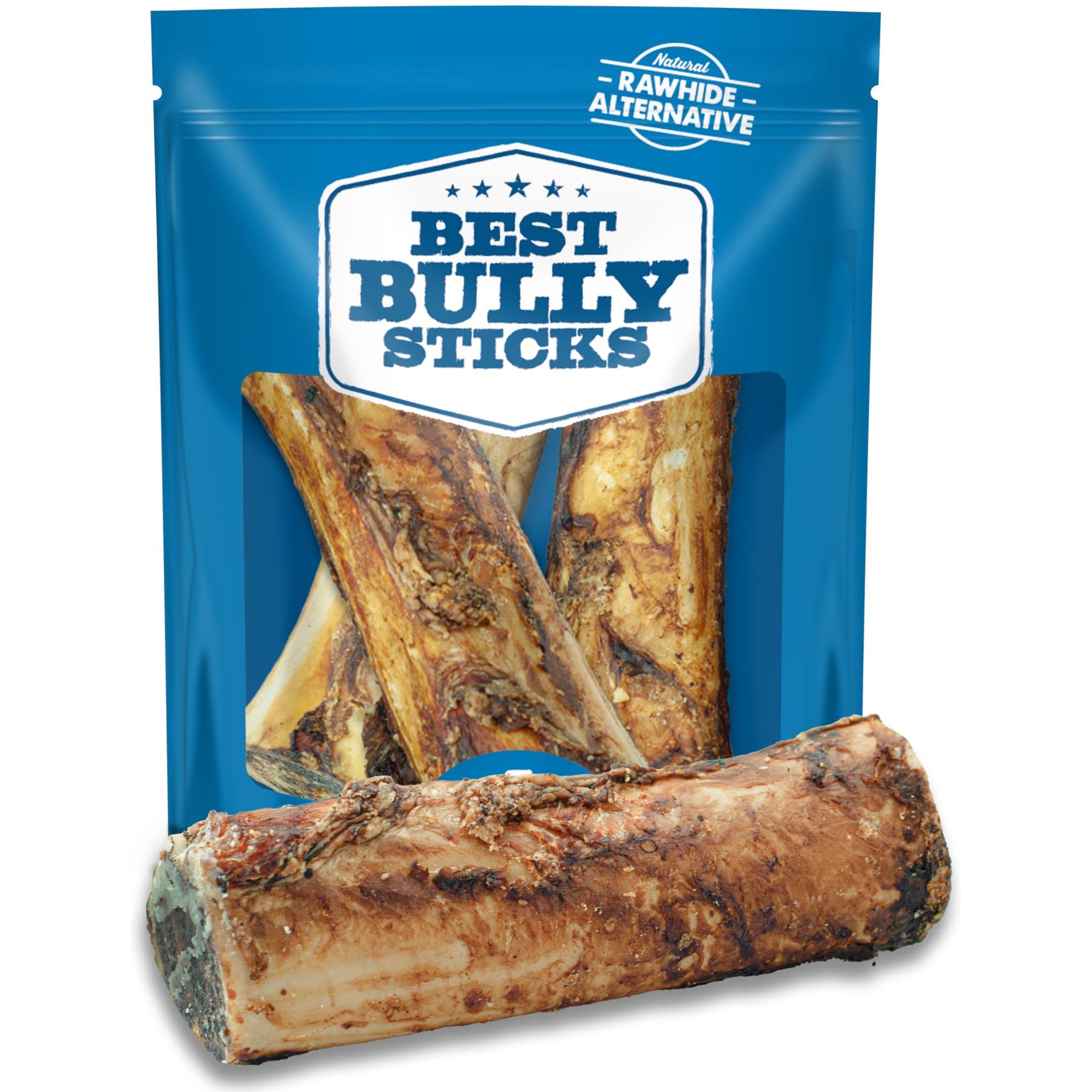 Best Bully Sticks Large Marrow Bones for Dogs USA Baked and Packaged Grass Fed Beef Long Lasting Big 5 6 Dog Bones 3 Pack