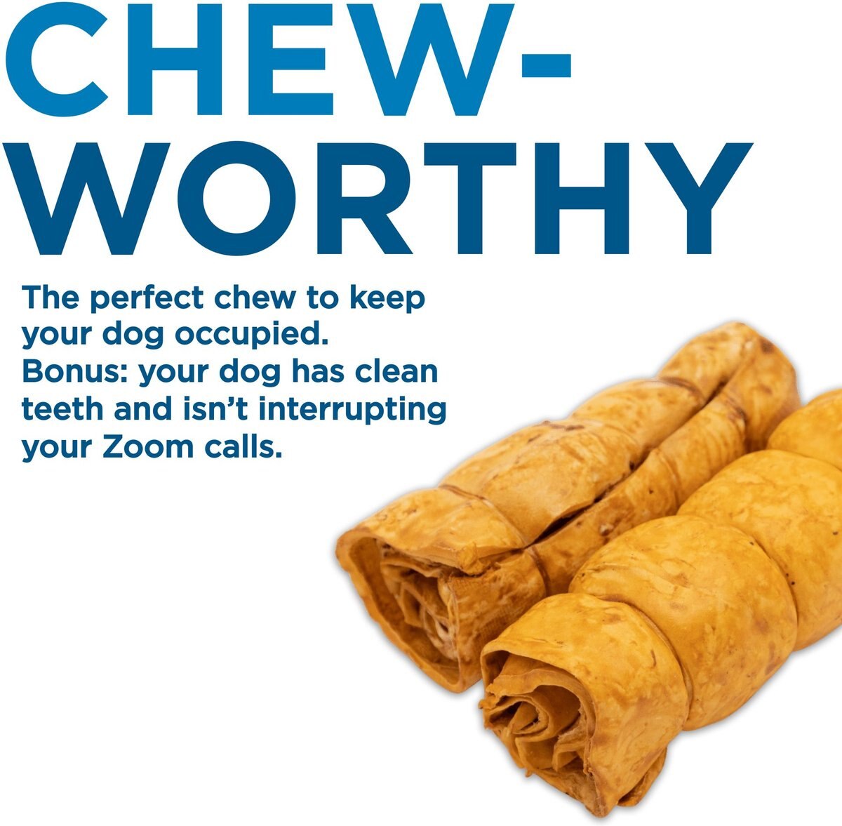 BEST BULLY STICKS Peanut Butter Beef Cheek Dog Treats, Medium, 2 count