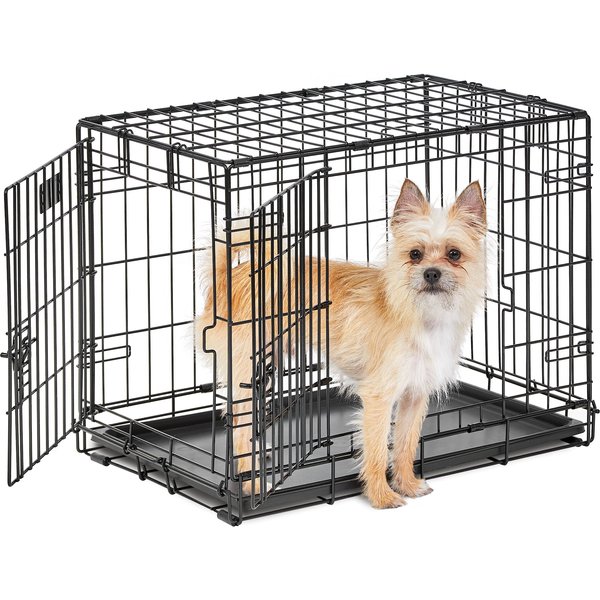 MIDWEST iCrate Double Door Collapsible Wire Dog Crate Kit, Blue, 24