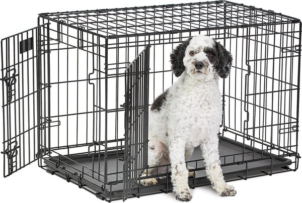 MidWest LifeStages Double Door Collapsible Wire Dog Crate, 30 inch slide 1 of 11