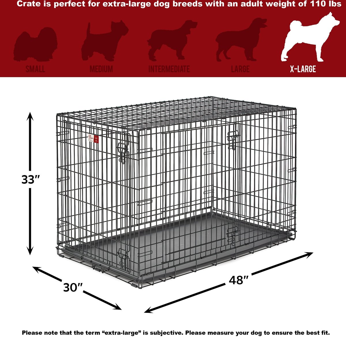 MIDWEST LifeStages Double Door Collapsible Wire Dog Crate, 48 inch ...
