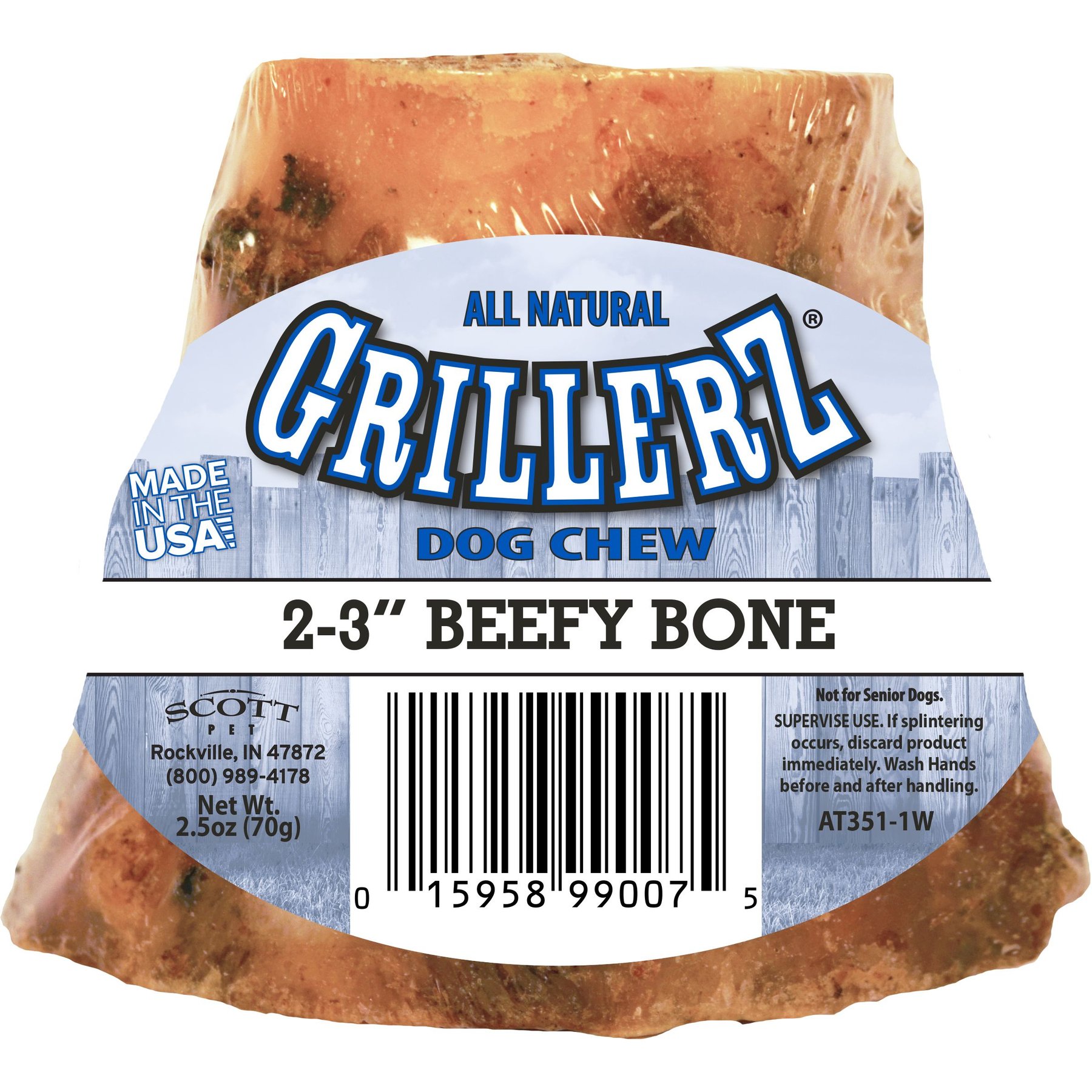GRILLERZ Smoked Beefy Bones Dog Treats, Small