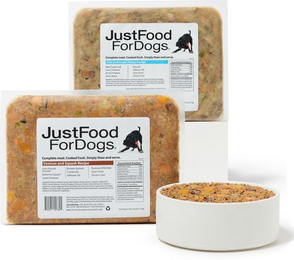 JustFoodForDogs Sampler Variety Box Frozen Human-Grade Fresh Dog Food