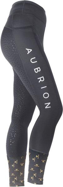 Shires Equestrian Products Aubrion Stanmore Horse Riding Tights, Black, Medium slide 1 of 2