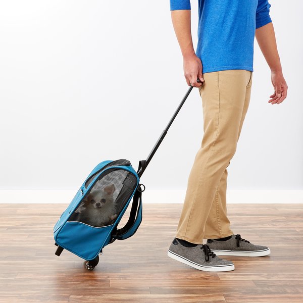 Pet Gear I-GO2 Sport Dog & Cat Backpack & Rolling Carrier, Misty Blue slide 1 of 9