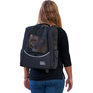 Pet Gear I-GO2 Escort Dog & Cat Backpack & Rolling Carrier, Black