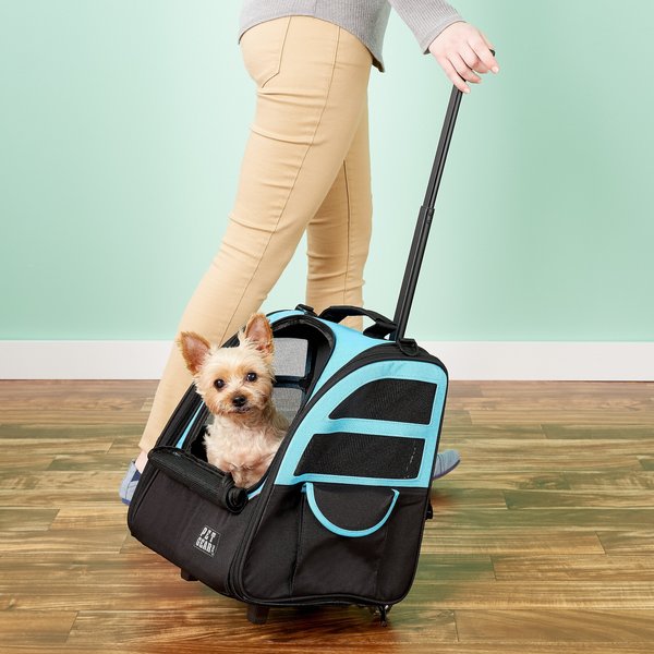 Pet Gear I-GO2 Traveler Dog & Cat Backpack & Rolling Carrier, Ocean Blue slide 1 of 9