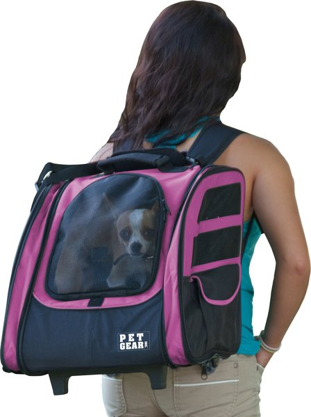 Pet Gear I-GO2 Traveler Dog & Cat Backpack & Rolling Carrier, Pink slide 1 of 10