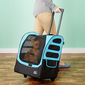 Pet Gear I-GO Plus Traveler Dog & Cat Backpack & Rolling Carrier, Ocean Blue