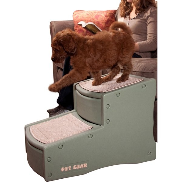 PET GEAR Easy Step II Extra Wide Cat & Dog Stairs, Chocolate