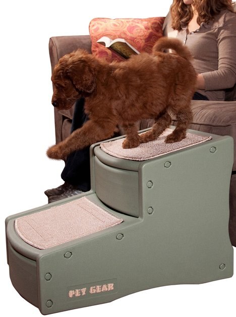 Pet Gear Easy Step II Pet Stairs 2 Step for Cats/Dogs up to 75-pounds Removable Washable Carpet Tread Portable 