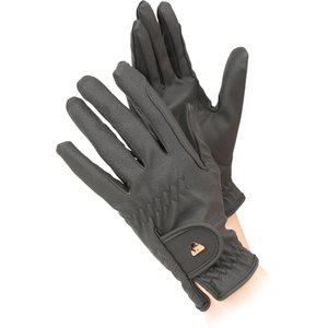 Shires Equestrian Products Aubrion PU Ladies Horse Riding Gloves, Black, X-Large
