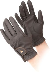 Shires Equestrian Products Aubrion PU Ladies Horse Riding Gloves, Brown, X-Small