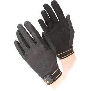 Shires Equestrian Products Aubrion Mesh Ladies Horse Riding Gloves, Black, Medium