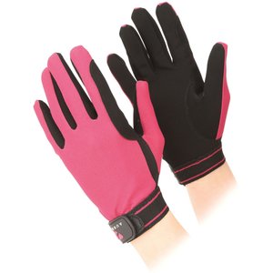 Shires Equestrian Products Aubrion Mesh Ladies Horse Riding Gloves, Raspberry, Medium