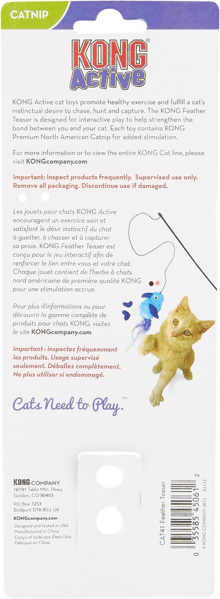 Kong active feather outlet teaser cat toy