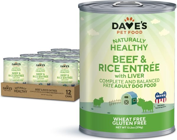 Dave's Pet Food Naturally Healthy Beef & Rice Recipe Pate Canned Wet Dog Food