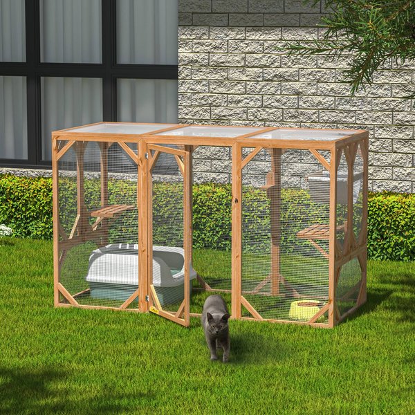Coziwow Wooden Outdoor Cat Playpen