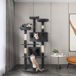 Coziwow 60-in Scratching Posts & Toys Cat Tree & Condo, Grey
