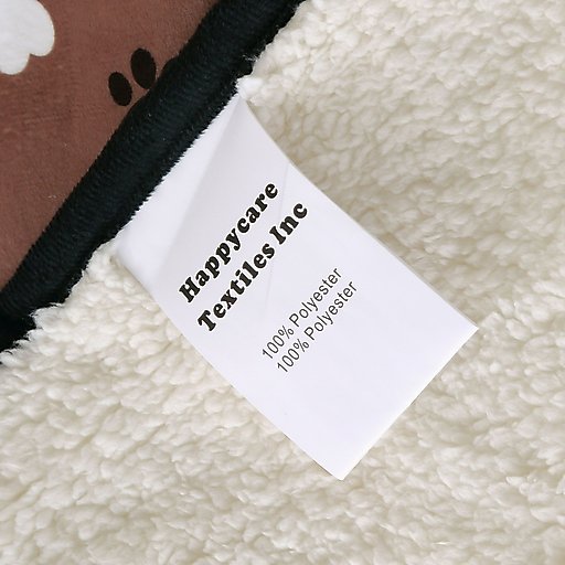 HappyCare Textiles advanced Pets Print cozy Waterproof Cat & Dog blanket, White Bone