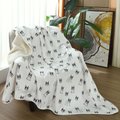 HappyCare Textiles advanced Pets Print cozy Waterproof Cat & Dog blanket, White