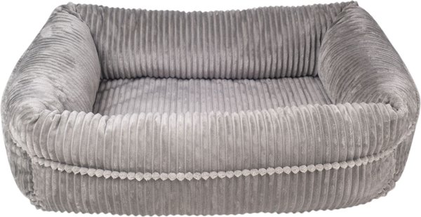 HappyCare Textiles Decorative Corduory Rectangle Orthopedic Cat & Dog Bed, Grey slide 1 of 7