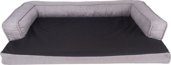 Happycare Textiles Advanced Graphene Orthopedic Foam Dog Sofa Bed, Grey & Black, Medium slide 1 of 7