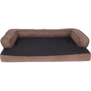 Happycare Textiles Advanced Graphene Orthopedic Foam Dog Sofa Bed, Brown & Black, Medium