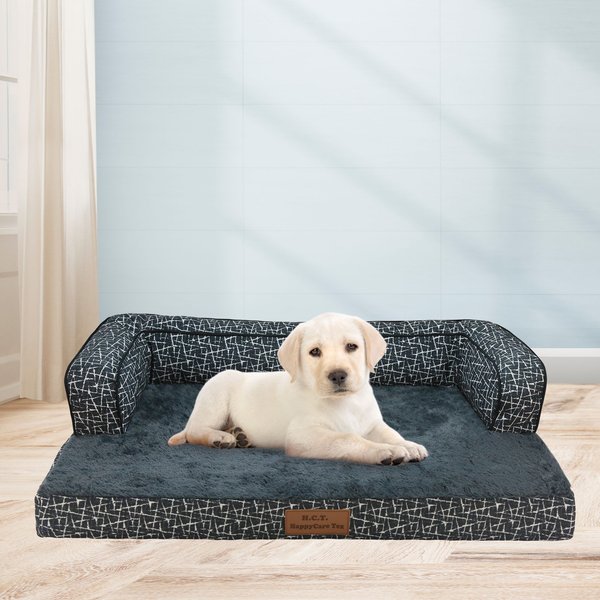 Happycare Textiles Advanced LaTextiles Foam Dog Sofa Bed, Grey, Large slide 1 of 7