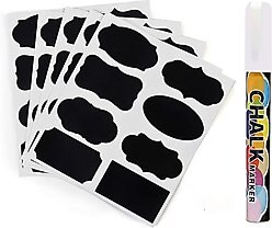 SunGrow Sticker Chalkboard Labels for Cat & Dog Food Storage Container & Kitchen Jars, 96 count 