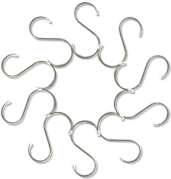 SunGrow Metal S Hooks for Hanging Small Animal & Bird Cage Toys, Plants &  Kitchen Utensils