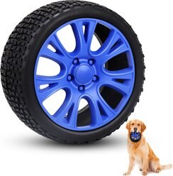 EYS Rubber Tires Dog Toy, Blue, Small