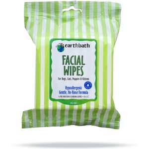 Earthbath Specialty Facial Wipes for Dogs & Cats, 25 count