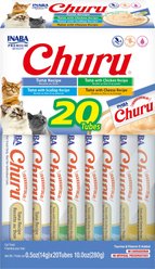 Inaba Churu Tuna Variety Creamy Puree Grain-Free Lickable Cat Treats, 0.5-oz tube, 20 count