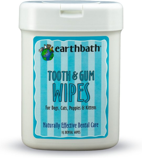 Earthbath Tooth & Gum Dog & Cat Dental Wipes, 25 count slide 1 of 2