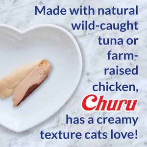 Inaba Churu Chicken Variety Creamy Puree Grain-Free Lickable Cat Treats, 0.5-oz tube, 60 count