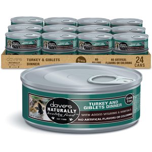 DAVE'S PET FOOD Naturally Healthy Grain-Free Turkey Dinner Pate Canned ...