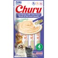 Inaba Churu Tuna Recipe with Clam Flavor Creamy Puree Grain-Free Lickable Cat Treats, 0.5-oz tube, 4 count