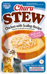 Inaba Churu Stew Chicken with Scallop Recipe Grain-Free Lickable Cat Treats, 1.4-oz tube, 1 count, 1.4-oz pouch, 1 count