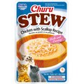 Inaba Churu Stew Chicken with Scallop Recipe Grain-Free Lickable Cat Treats, 1.4-oz pouch, 1 count