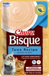 Inaba Churu Bisque Tuna Recipe Grain-Free Lickable Cat Treats, 1.4-oz pouch